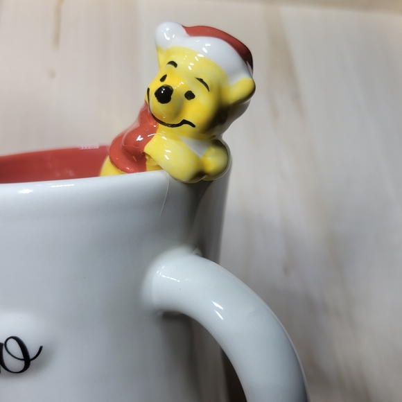 Disney Winnie the Pooh Ho Ho Ho Coffee Mug with Winnie Figurine Santa Pooh - Picture 12 of 12